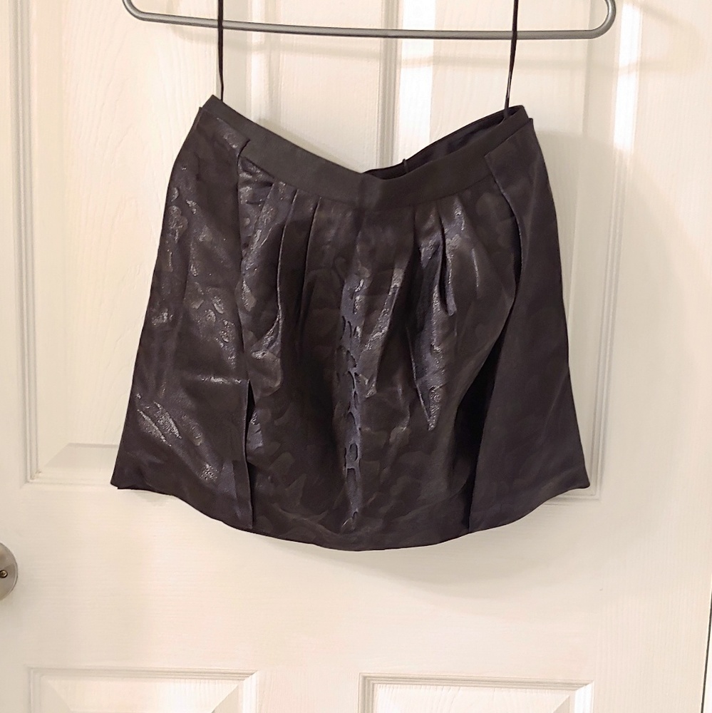 Armani exchange bubble shiny black skirt sz 2